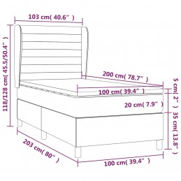 Acquista Giroletto a Molle con Materasso Grigio Scuro 100x200 cm Tessuto con riferimento GHV-3128582 della ditta GARDENHOME