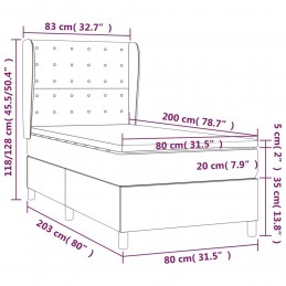 Acquista Giroletto a Molle con Materasso Grigio Scuro 80x200 cm Velluto con riferimento GHV-3129418 della ditta GARDENHOME