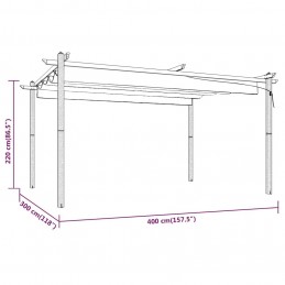 Acquista Pergola da Giardino con Tetto Retrattile 4x3 m Crema con riferimento GHV-318537 della ditta GARDENHOME