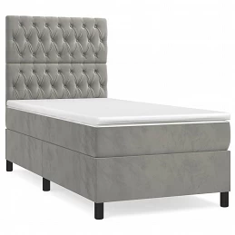 Acquista Giroletto a Molle con Materasso Grigio Chiaro 100x200cm Velluto con riferimento GHV-3143187 della ditta GARDENHOME