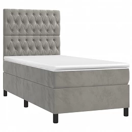 Acquista Giroletto a Molle con Materasso Grigio Chiaro 100x200cm Velluto con riferimento GHV-3143187 della ditta GARDENHOME