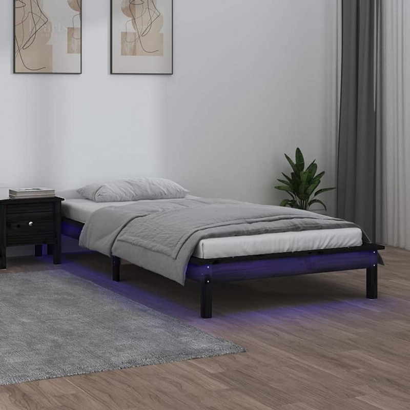 Acquista Giroletto con LED Nero 90x200 cm in Legno Massello con riferimento GHV-820595 della ditta GARDENHOME