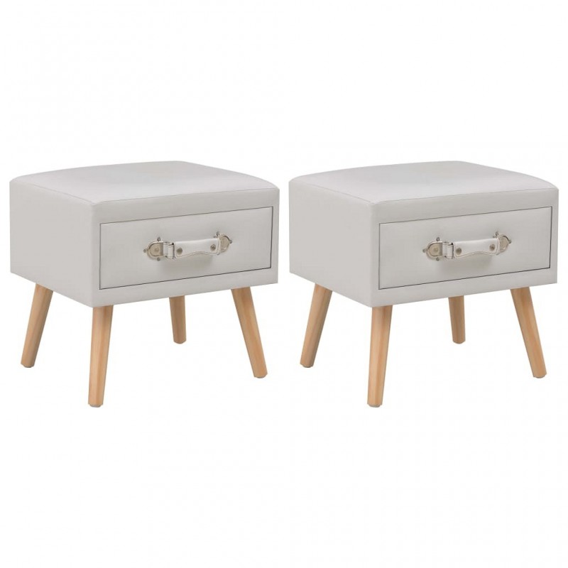 Acquista Comodini Bianchi 2 pz 40x35x40 cm in Similpelle con riferimento GHV-276380 della ditta GARDENHOME