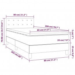 Acquista Letto a Molle Materasso e LED Grigio Chiaro 80x200 cm Tessuto con riferimento GHV-3133989 della ditta GARDENHOME
