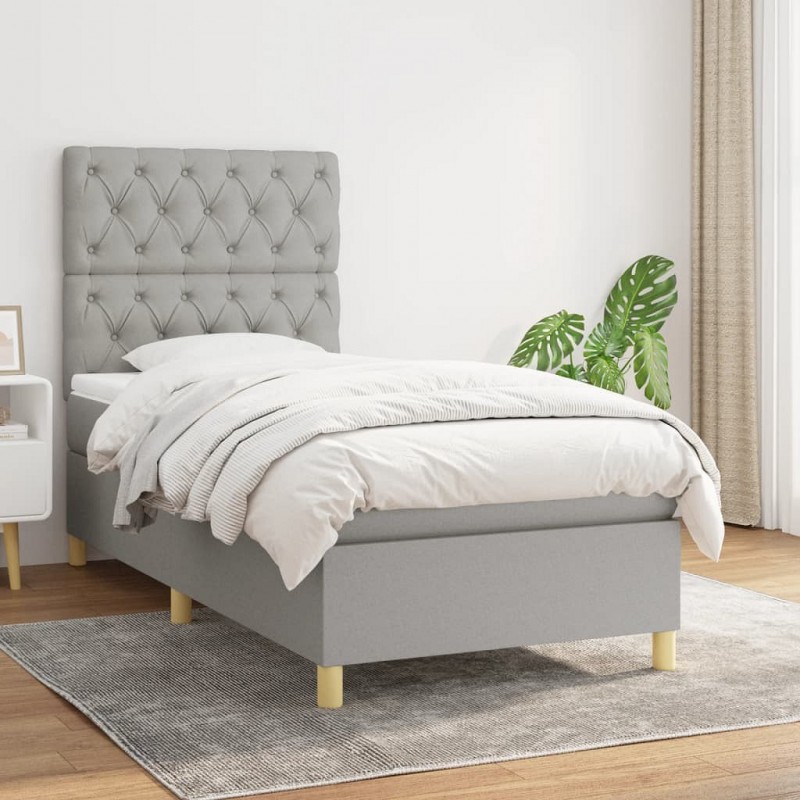 Acquista Giroletto a Molle con Materasso Grigio Chiaro 80x200 cm Tessuto con riferimento GHV-3142529 della ditta GARDENHOME