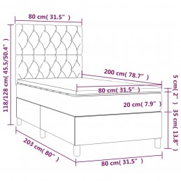 Acquista Giroletto a Molle con Materasso Grigio Chiaro 80x200 cm Tessuto con riferimento GHV-3142529 della ditta GARDENHOME