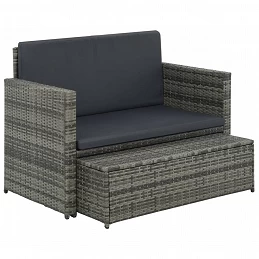 Acquista Set Divani da Giardino 2 pz con Cuscini in Polyrattan Grigio con riferimento GHV-44483 della ditta GARDENHOME