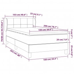 Acquista Giroletto a Molle con Materasso Grigio Chiaro100x200 cm Tessuto con riferimento GHV-3126221 della ditta GARDENHOME