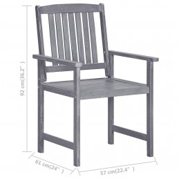 Acquista Sedie da Giardino con Cuscini 4 pz in Massello di Acacia Grigio con riferimento GHV-3061224 della ditta GARDENHOME