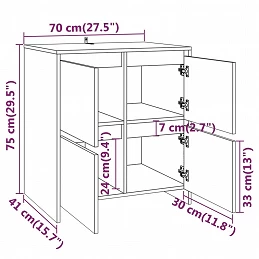 Acquista Credenza Rovere Sonoma 70x41x75 cm in Truciolato con riferimento GHV-809767 della ditta GARDENHOME