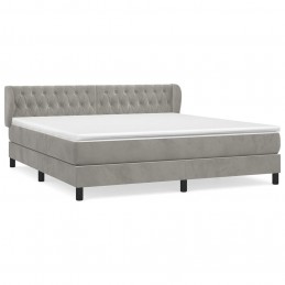 Acquista Giroletto a Molle con Materasso Grigio Chiaro 160x200cm Velluto con riferimento GHV-3127679 della ditta GARDENHOME