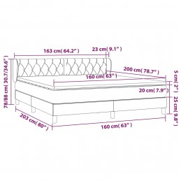 Acquista Giroletto a Molle con Materasso Grigio Chiaro 160x200cm Velluto con riferimento GHV-3127679 della ditta GARDENHOME