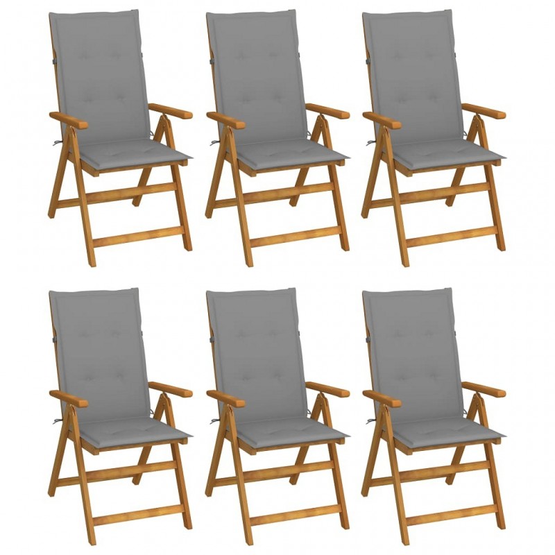Acquista Sedie da Giardino Pieghevoli 6 pz con Cuscini Massello Acacia con riferimento GHV-3064120 della ditta GARDENHOME