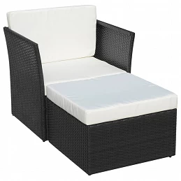 Acquista Sedia da Giardino con Poggiapiedi in Polyrattan Nero con riferimento GHV-41981 della ditta GARDENHOME