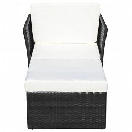 Acquista Sedia da Giardino con Poggiapiedi in Polyrattan Nero con riferimento GHV-41981 della ditta GARDENHOME