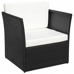 Acquista Sedia da Giardino con Poggiapiedi in Polyrattan Nero con riferimento GHV-41981 della ditta GARDENHOME
