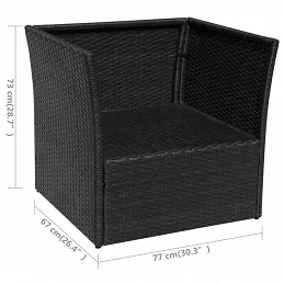 Acquista Sedia da Giardino con Poggiapiedi in Polyrattan Nero con riferimento GHV-41981 della ditta GARDENHOME