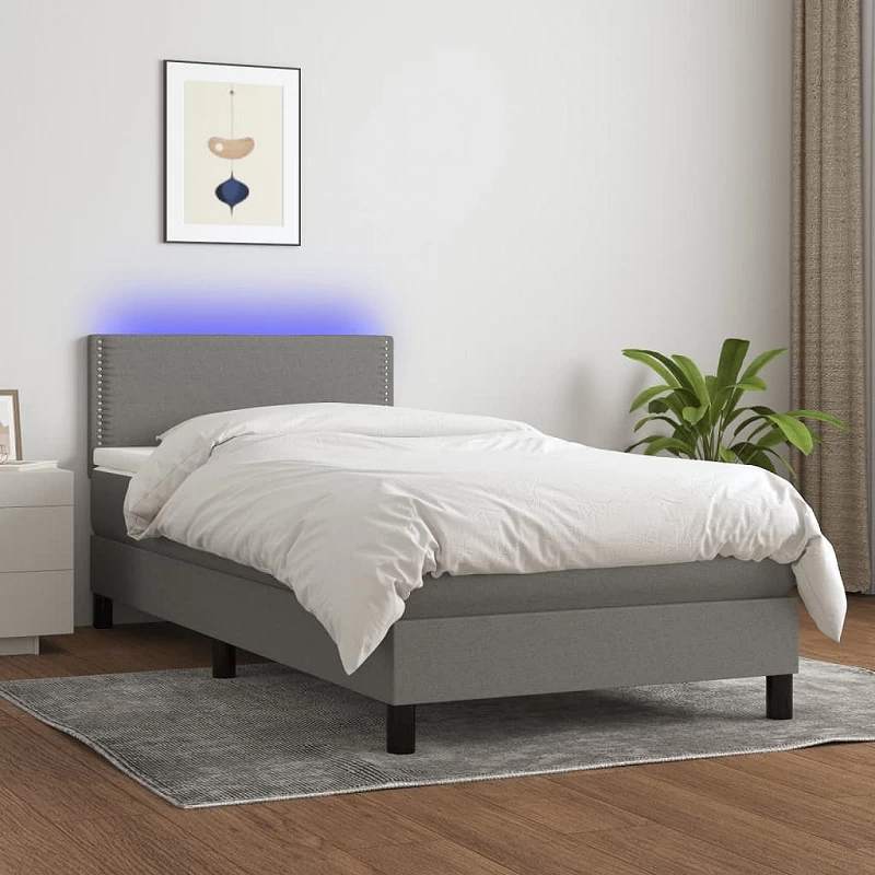 Acquista Letto a Molle Materasso e LED Grigio Scuro 80x200 cm in Tessuto con riferimento GHV-3133030 della ditta GARDENHOME