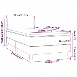 Acquista Letto a Molle Materasso e LED Grigio Scuro 80x200 cm in Tessuto con riferimento GHV-3133030 della ditta GARDENHOME