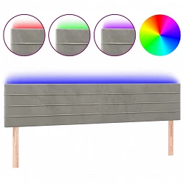 Acquista Testiera a LED Grigio Chiaro 200x5x78/88 cm in Velluto con riferimento GHV-3121818 della ditta GARDENHOME