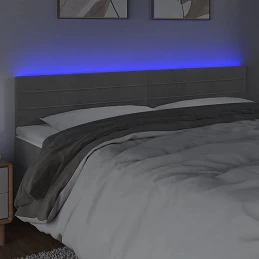 Acquista Testiera a LED Grigio Chiaro 200x5x78/88 cm in Velluto con riferimento GHV-3121818 della ditta GARDENHOME