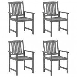 Acquista Sedie da Giardino con Cuscini 4 pz in Massello di Acacia Grigio con riferimento GHV-3061230 della ditta GARDENHOME