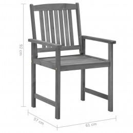 Acquista Sedie da Giardino con Cuscini 4 pz in Massello di Acacia Grigio con riferimento GHV-3061230 della ditta GARDENHOME