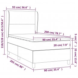 Acquista Giroletto a Molle con Materasso Grigio Scuro 90x200 cm Velluto con riferimento GHV-3129070 della ditta GARDENHOME