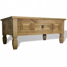 Acquista Tavolino da Caffé Legno Pino Messicano Corona Range 100x60x45cm con riferimento GHV-243736 della ditta GARDENHOME