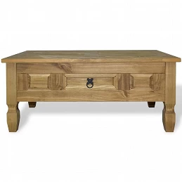 Acquista Tavolino da Caffé Legno Pino Messicano Corona Range 100x60x45cm con riferimento GHV-243736 della ditta GARDENHOME