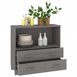 Acquista Credenza Grigio Chiaro 85x35x80 cm in Legno Massello di Pino con riferimento GHV-340499 della ditta GARDENHOME