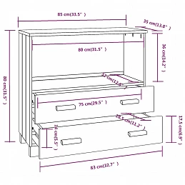Acquista Credenza Grigio Chiaro 85x35x80 cm in Legno Massello di Pino con riferimento GHV-340499 della ditta GARDENHOME