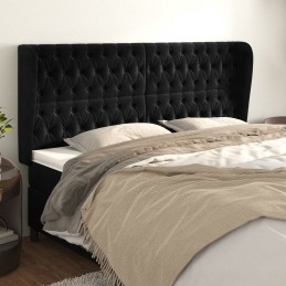 Acquista Testiera ad Orecchio Nera 203x23x118/128 cm in Velluto con riferimento GHV-3118360 della ditta GARDENHOME