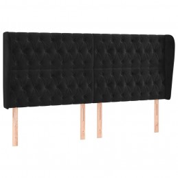 Acquista Testiera ad Orecchio Nera 203x23x118/128 cm in Velluto con riferimento GHV-3118360 della ditta GARDENHOME