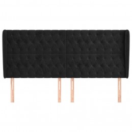 Acquista Testiera ad Orecchio Nera 203x23x118/128 cm in Velluto con riferimento GHV-3118360 della ditta GARDENHOME