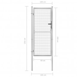Acquista Cancello per Giardino in Acciaio Zincato 105x250cm Argento con riferimento GHV-144760 della ditta GARDENHOME
