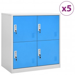 Acquista Armadietti e Chiavi 5pz Grigio Chiaro Blu 90x45x92,5cm Acciaio con riferimento GHV-3095228 della ditta GARDENHOME