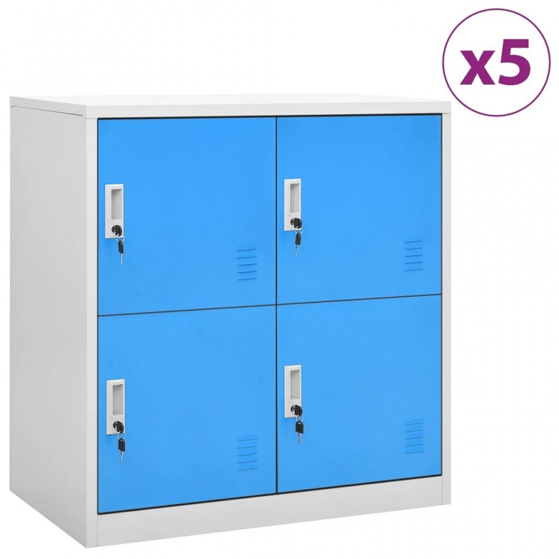 Acquista Armadietti e Chiavi 5pz Grigio Chiaro Blu 90x45x92,5cm Acciaio con riferimento GHV-3095228 della ditta GARDENHOME