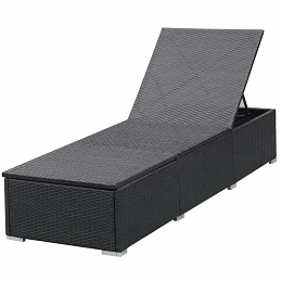 Acquista Lettini Prendisole con Cuscini 2 pz in Polyrattan Nero con riferimento GHV-277088 della ditta GARDENHOME