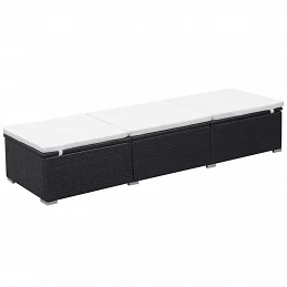 Acquista Lettini Prendisole con Cuscini 2 pz in Polyrattan Nero con riferimento GHV-277088 della ditta GARDENHOME
