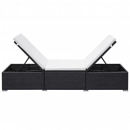 Acquista Lettini Prendisole con Cuscini 2 pz in Polyrattan Nero con riferimento GHV-277088 della ditta GARDENHOME
