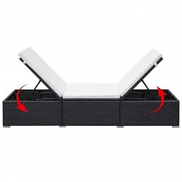Acquista Lettini Prendisole con Cuscini 2 pz in Polyrattan Nero con riferimento GHV-277088 della ditta GARDENHOME