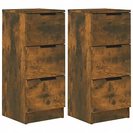 Acquista Credenze 2 pz Rovere Fumo 30x30x70 cm in Legno Multistrato con riferimento GHV-817013 della ditta GARDENHOME