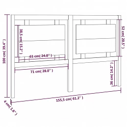 Acquista Testiera per Letto 155,5x4x100 cm in Legno Massello di Pino con riferimento GHV-817945 della ditta GARDENHOME