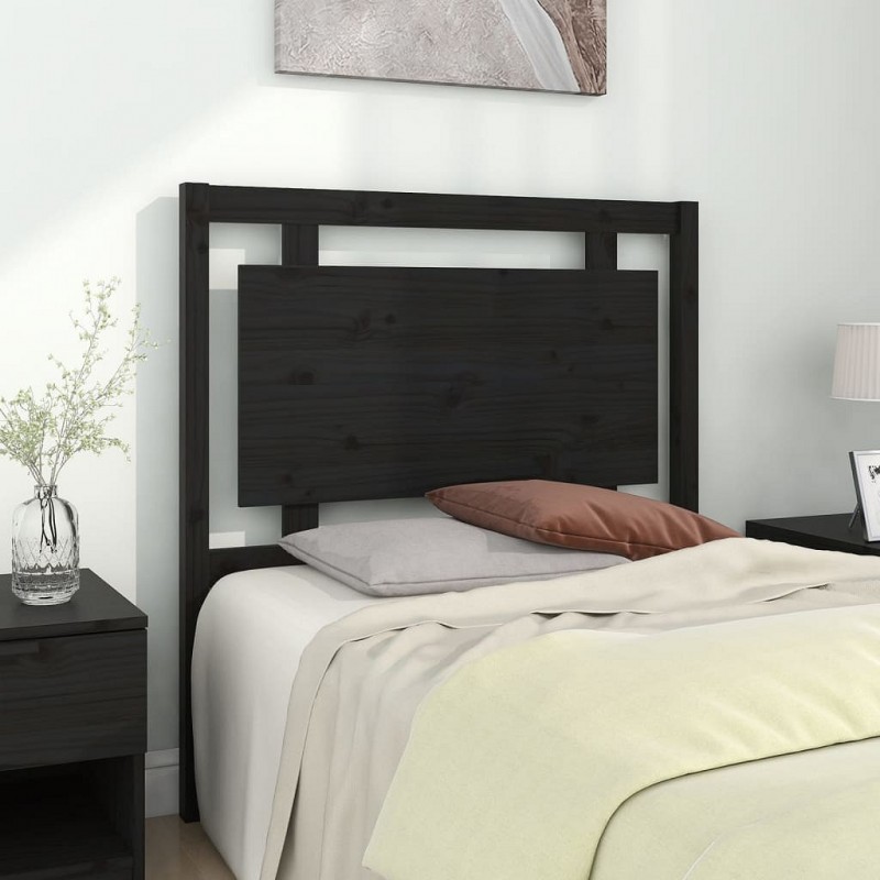 Acquista Testiera per Letto Nera 95,5x4x100 cm Legno Massello di Pino con riferimento GHV-817924 della ditta GARDENHOME