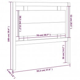 Acquista Testiera per Letto Nera 95,5x4x100 cm Legno Massello di Pino con riferimento GHV-817924 della ditta GARDENHOME