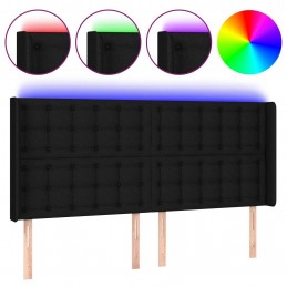 Acquista Testiera a LED Nera 163x16x118/128 cm in Tessuto con riferimento GHV-3124490 della ditta GARDENHOME