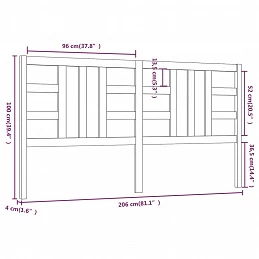 Acquista Testiera per Letto Grigia 206x4x100cm in Legno Massello di Pino con riferimento GHV-817862 della ditta GARDENHOME