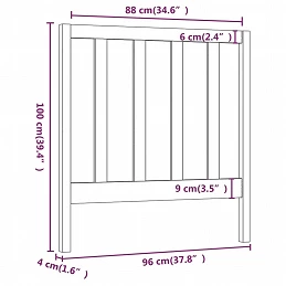 Acquista Testiera per Letto Grigia 96x4x100 cm in Legno Massello di Pino con riferimento GHV-817672 della ditta GARDENHOME