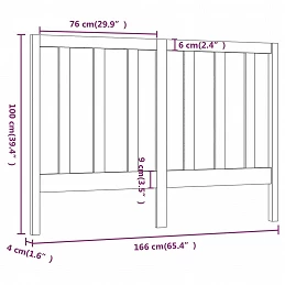 Acquista Testiera per Letto Miele 166x4x100 cm in Legno Massello di Pino con riferimento GHV-817703 della ditta GARDENHOME